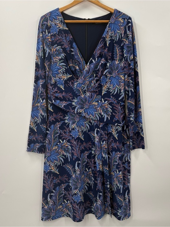 Lauren Ralph Lauren Dresses & Skirts - Lauren Ralph Lauren New Navy Floral Long-Sleeve Faux Wrap Dress | 10